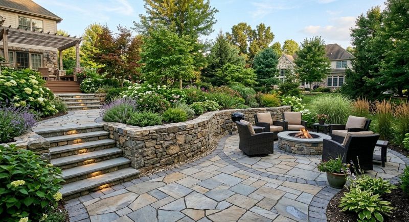 Poolside Hardscaping in Boston, MA